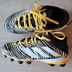 Adidas Zubaz Bounce Football Cleats Black/Yellow Tiger Stripe Lace- Up Sporty